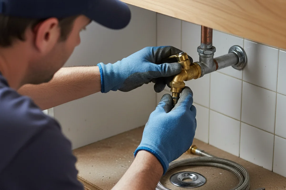 Shutoff valve and fitting work during Faucet and Fixture Repair in Madison